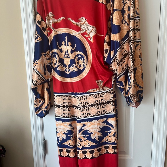 NWT Host Pick Exotic Print Lantern Sleeve Jumpsuit Juniors’ Size XL - Picture 8 of 11